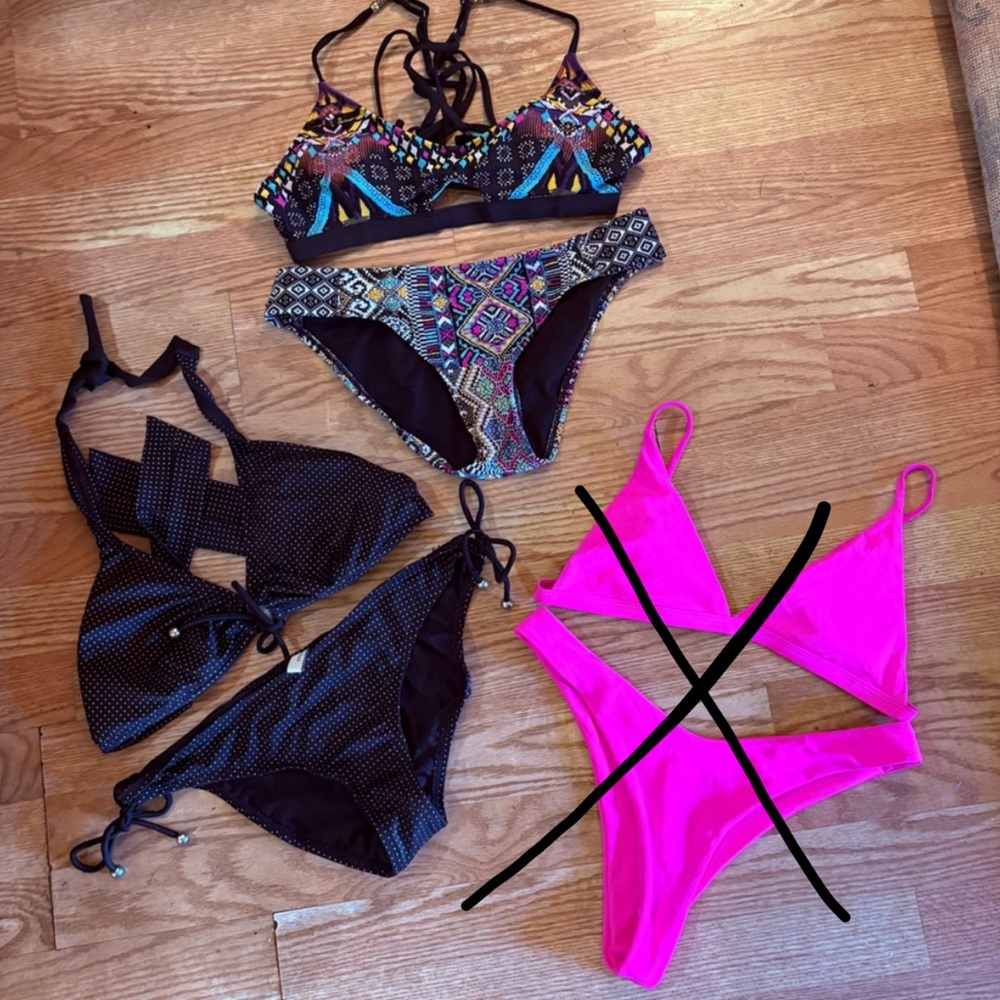 2 Bikinis Black & White & Mixed Print Size Medium